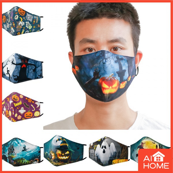Khẩu Trang cotton In Họa Tiết Hoạt Hình 3D Chống Bụi Bẩn Có Thể Giặt Sạch Dành Cho Người Lớn