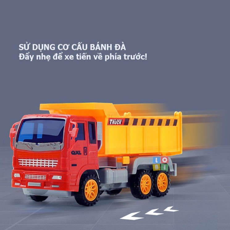 Bộ đồ chơi ô tô mô hình các loại xe xây dựng: máy xúc, xe tải, cần cẩu... cho trẻ em, đồ chơi cho bé thoả sức sáng tạo