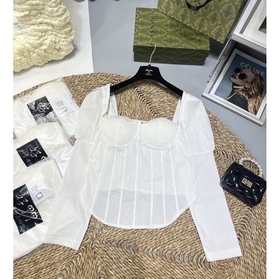 Áo kiểu nữ tay phồng cúp ngực viền ( From Nhỏ Dễ Mặc )