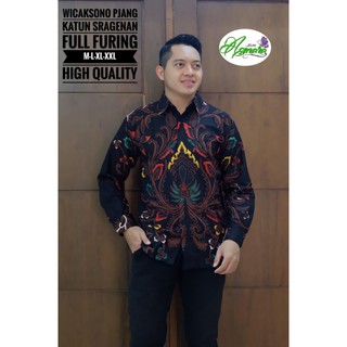 Wicaksono Áo Sơ Mi Chất Liệu Cotton Kiểu Batik Cho Nam