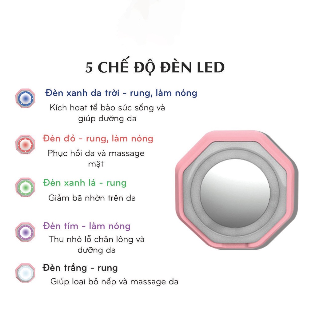 Máy rửa mặt mini đẩy tinh chất massage mặt kèm chế độ nâng cơ mặt 4 chức năng