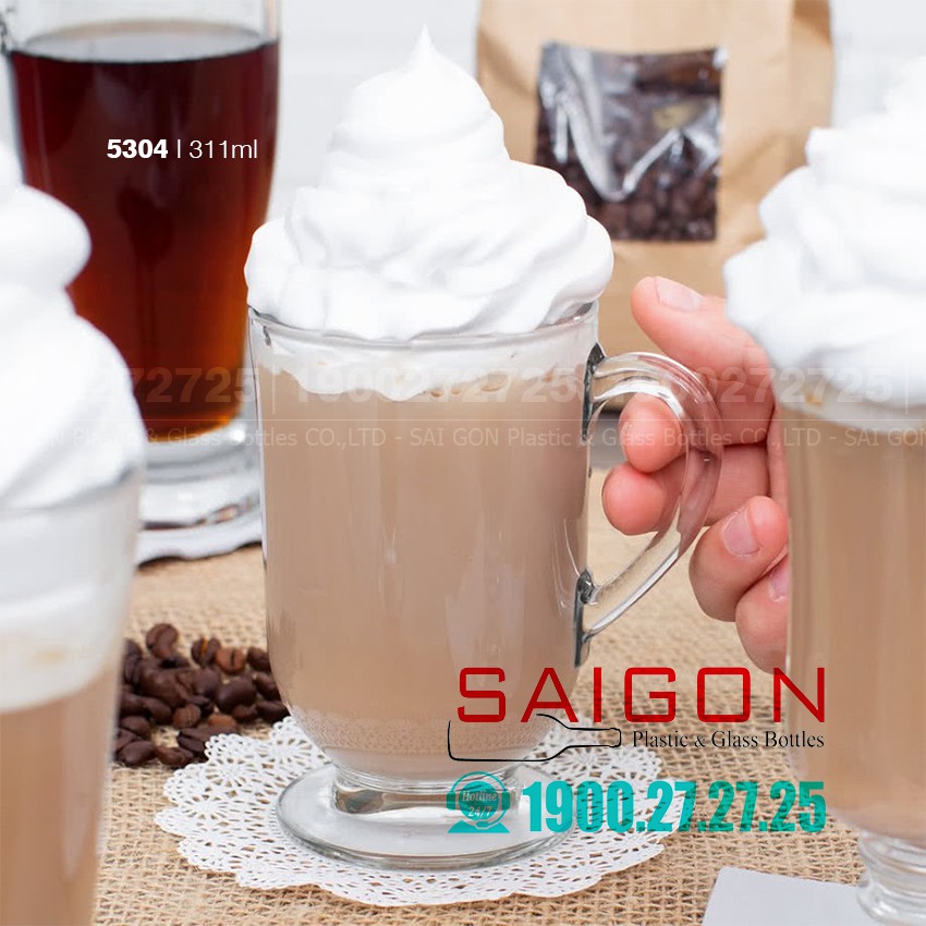 Ly Thủy Tinh Có Quai Irish Coffee 311ml | Thủy tinh Cao cấp , Nhập Khẩu E.U