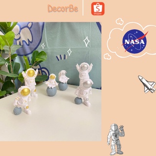 Set 3 mô hình phi hành gia nasa tone bạc, vàng