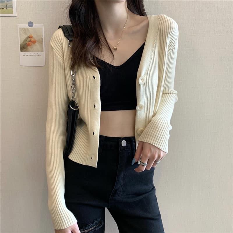 Áo Cardigan Nữ Len Tăm Dáng Ngắn Dài Tay (ẢNH THẬT+VIDEO)