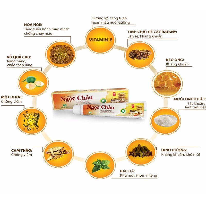 Combo 2 Kem đánh răng dược liệu Ngọc Châu 170g - BX0231