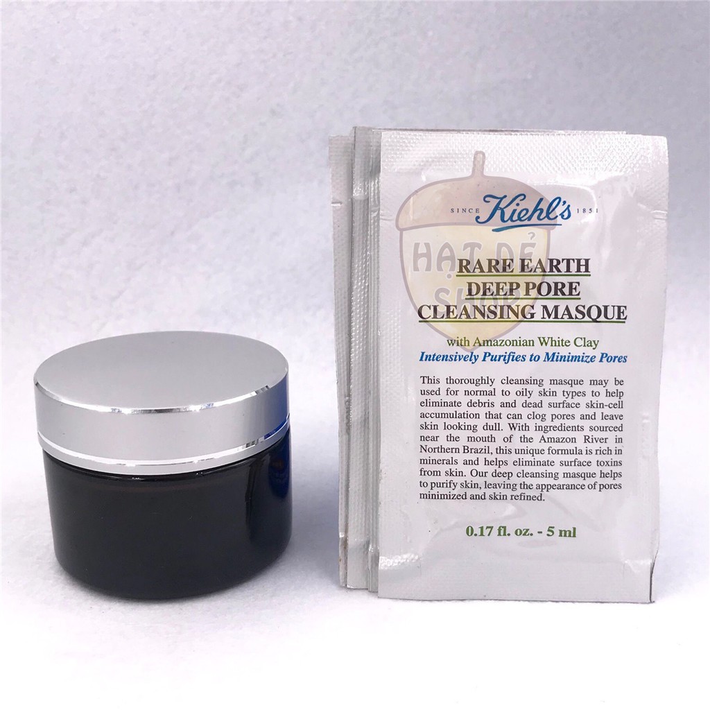 Kiehl's / Kiehls Sample Gói Mặt Nạ Đất Sét  Rare Earth Deep Pore Cleansing 25ml (5 gói x 5ml)-Hàng Chính Hãng