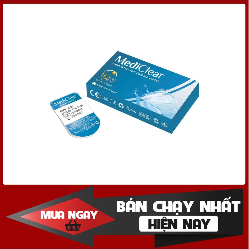 [FREESHIP] 01 Miếng Kính Áp Tròng Australia Cận Thị Không Màu Mediclear 6 Tháng (1 - 10 Độ)