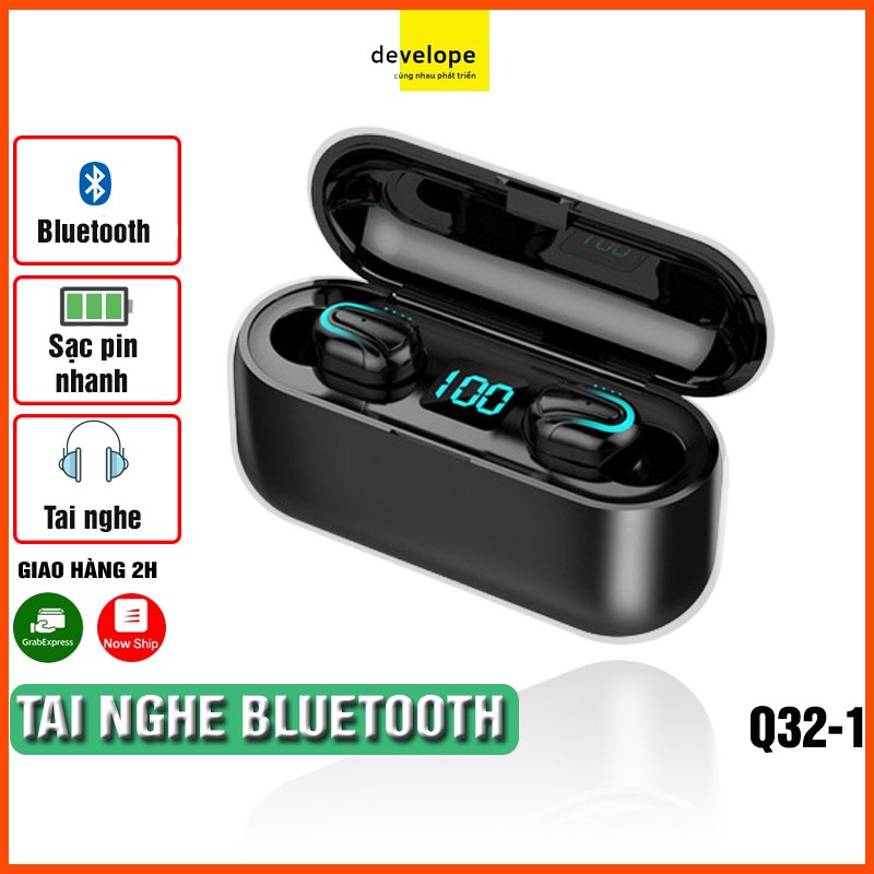 Tai nghe bluetooth tws Q32-1 nhỏ không dây hifi phong cách thể thao cho android