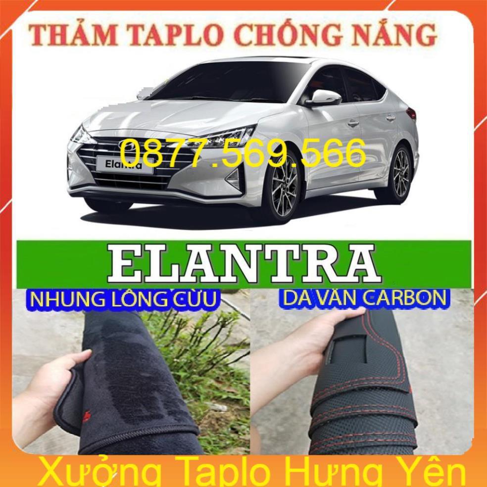 THẢM TAPLO HYUNDAI ELANTRA (2021-2020)-(2010-2018-2019) DA VÂN CARBON-NHUNG LÔNG CỪU