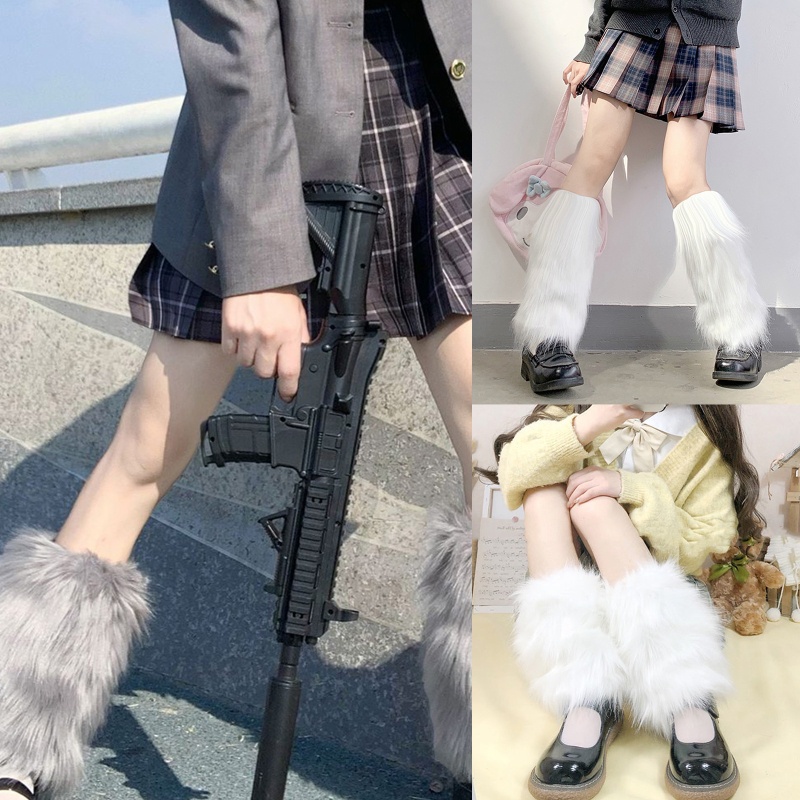 Vớ ống chân dài bằng lông giả dày giữ ấm mùa đông