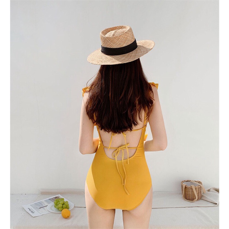 Bikini, Đồ bơi nữ áo tắm liền một mảnh cánh tiên nơ lưng thun lạnh hàn quốc nhún eo che bụng cho phụ nữ có đủ size