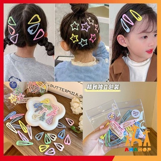 Set Kẹp Tóc Bé Gái - Kẹp tóc Nhựa bấm dễ thương nhiều màu phong cách Hàn Quốc có túi zip đựng siêu xinh