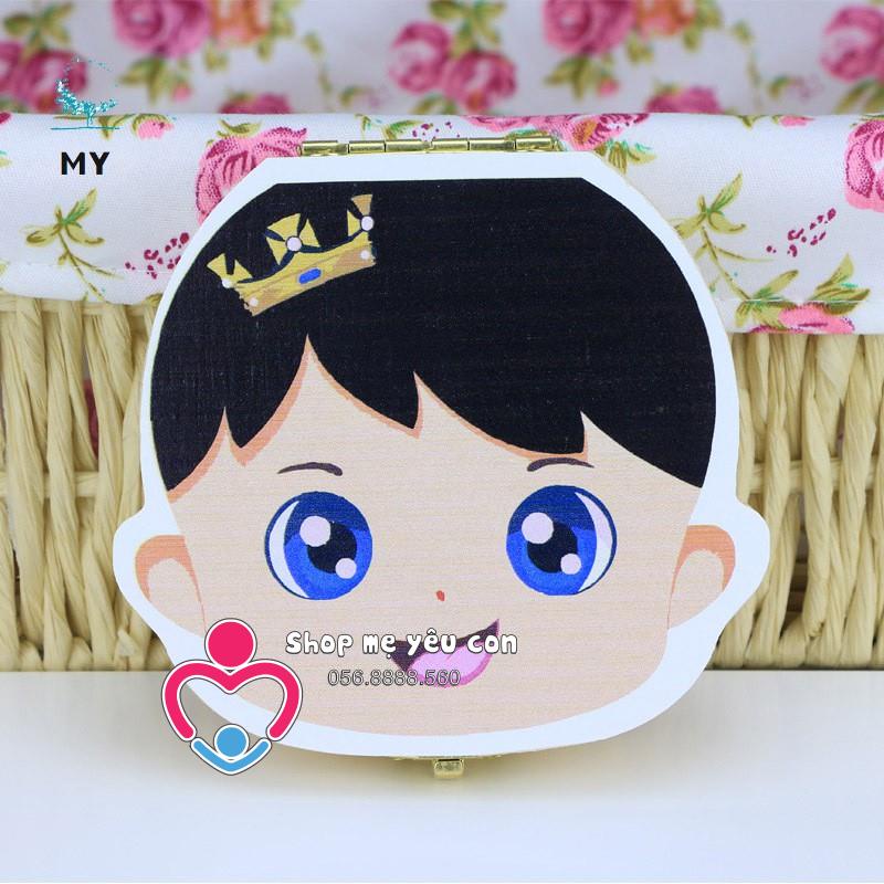 Hộp gỗ đựng răng sữa lưu trữ răng rụng cho bé