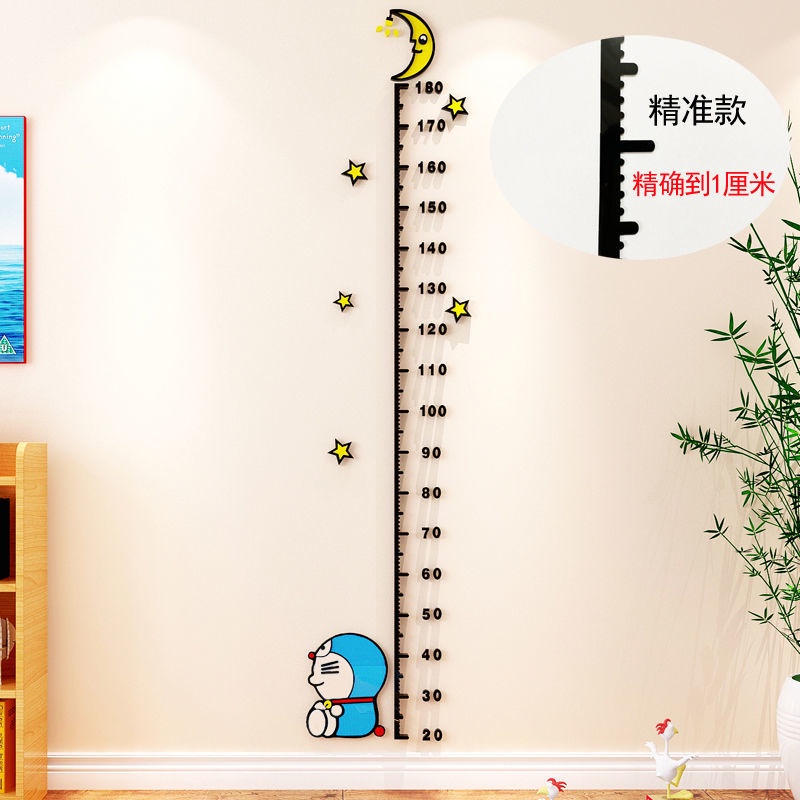 Thước Đo Chiều Cao Dán Tường Bằng Acrylic Họa Tiết Hoạt Hình 3d Dễ Thương Cho Bé