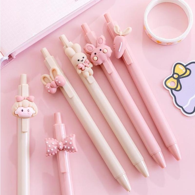 Bút Mực Gel Ngòi 0.5mm Mực Đen Hình Thỏ Dễ Thương