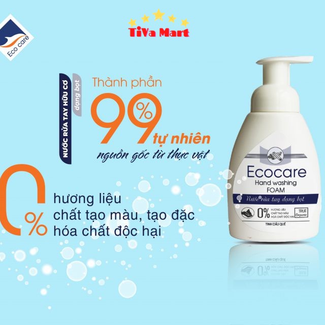 [Chính Hãng] Nước Rửa Tay Hữu Cơ Bồ Hòn Và Tinh Dầu Thiên Nhiên An Toàn Cho Da Nhạy Cảm ECOCARE _TiVa Mart | BigBuy360 - bigbuy360.vn