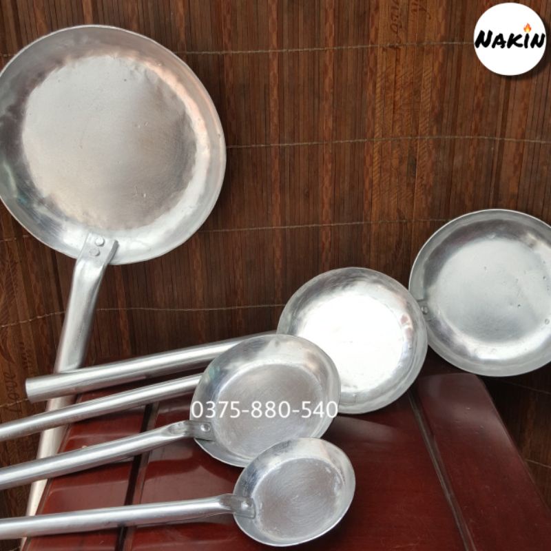 Muôi tráng bánh cuốn, thìa tráng bánh cuốn Nakin bằng nhôm MTB01