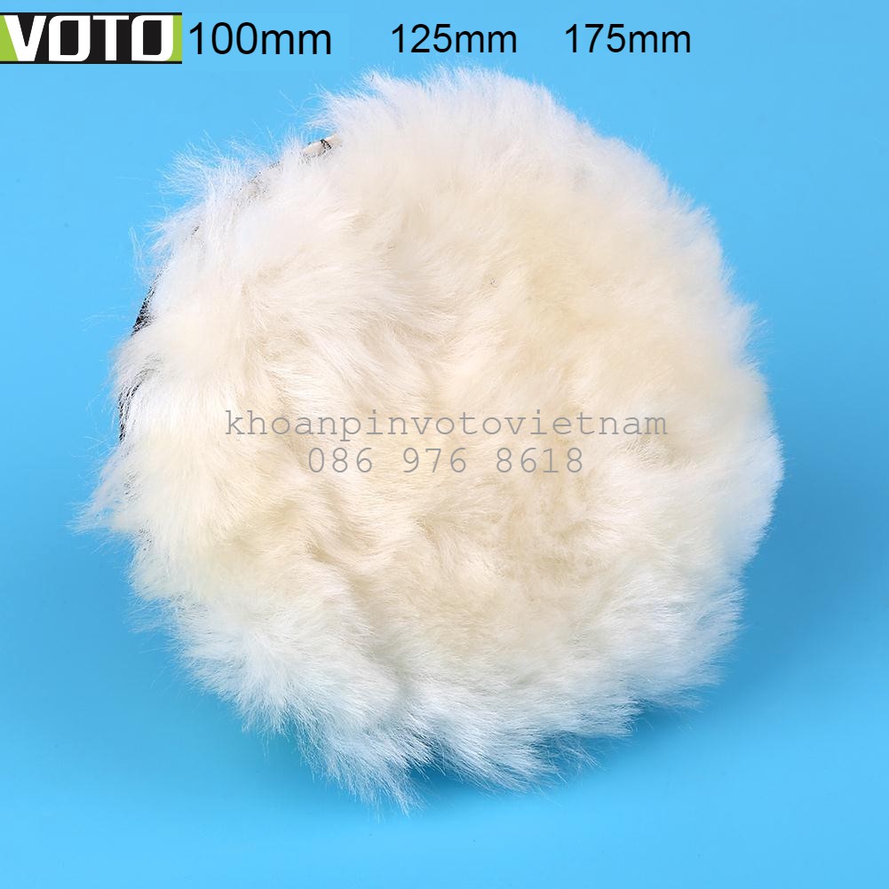 Miếng phớt lông cừu đánh bóng xe đường kính 100mm 125mm 175mm Voto