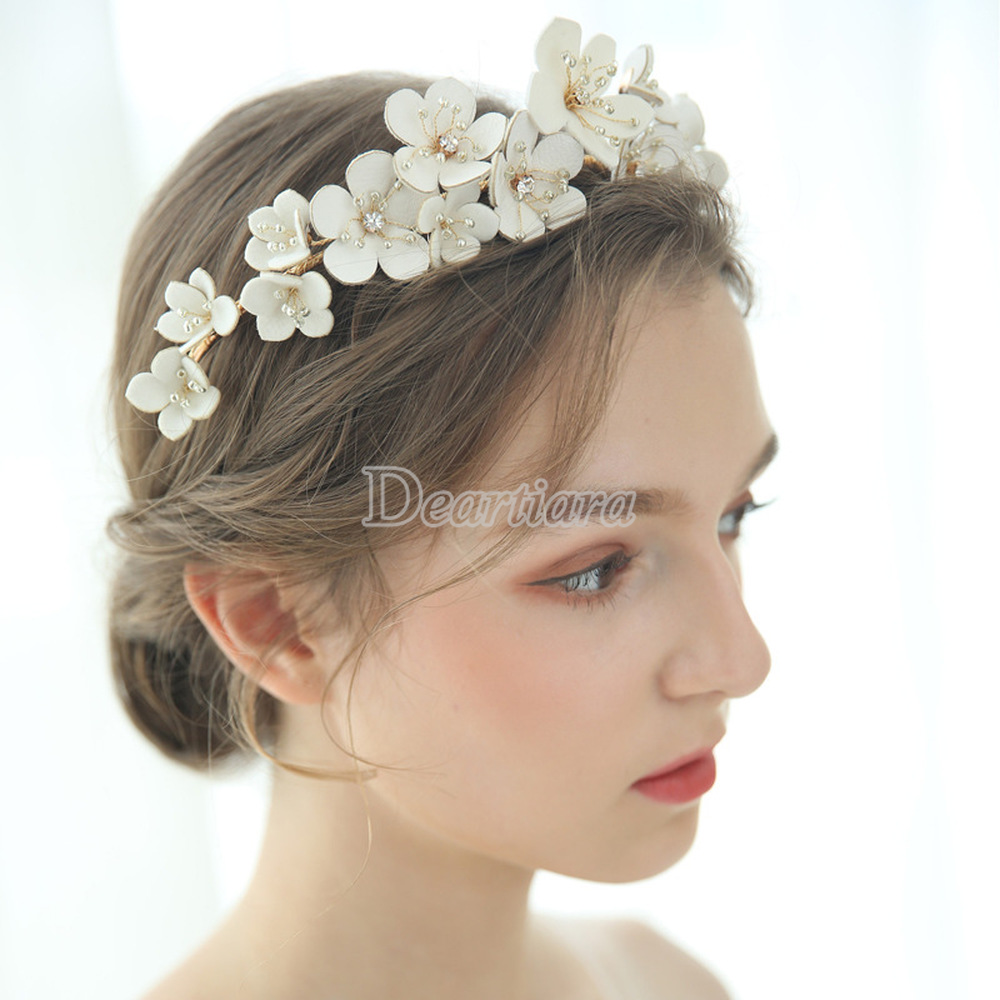 Vương miện hình hoa phong cách Âu Mỹ thời trang cho cô dâu