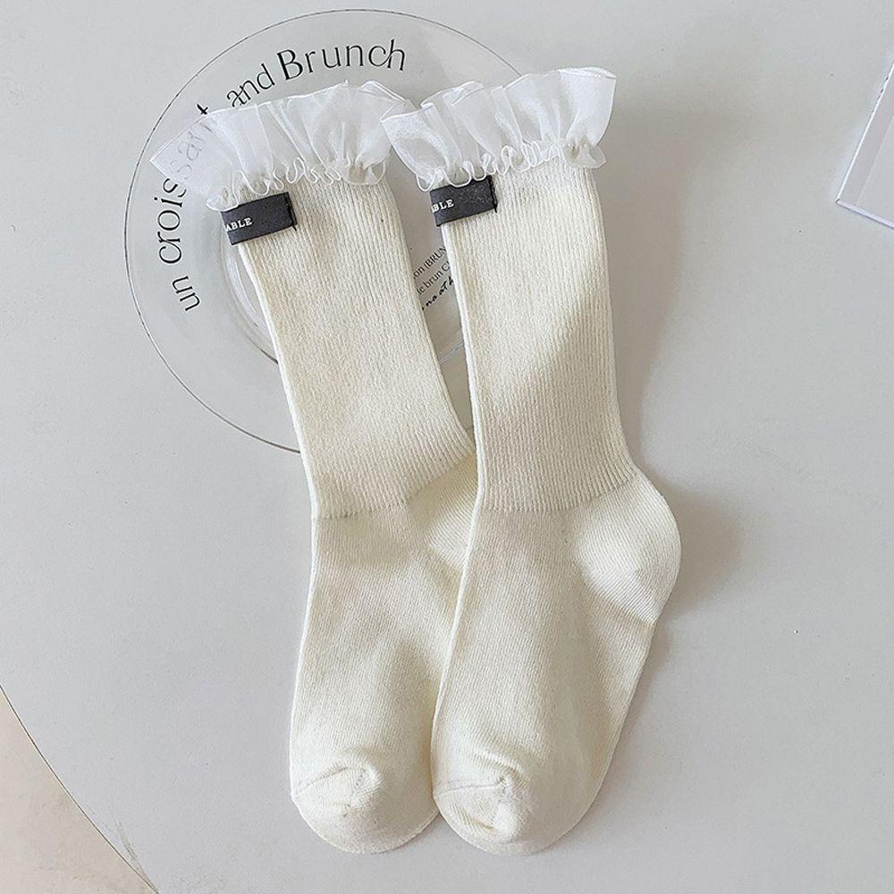 Vớ Cotton Cổ Vừa Phối Ren Thời Trang Nhật Bản Dành Cho Nữ / 3 Tuổi