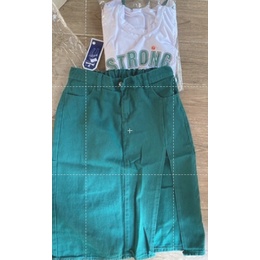 Set Áo Thun Ngắn Tay Và Chân Váy Màu Xanh Lá Kiểu Dáng Thời Trang Dành Cho Nữ