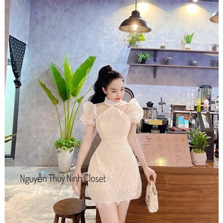 Đầm ren phối tơ sang chảnh 2 màu
