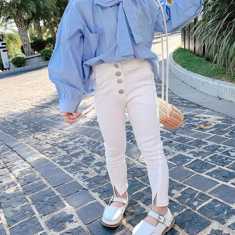 [HÀNG ĐẸP FREE SHIP] Quần legging jean denim ống xẻ cạp cao cực sành điệu cho bé gái