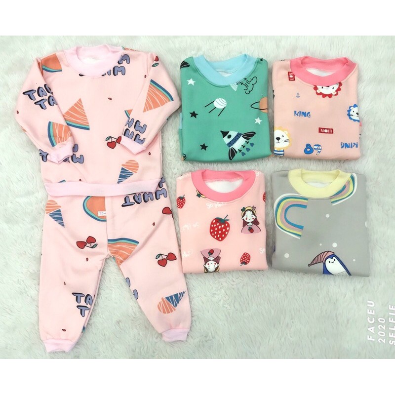 Bộ nỉ lót lông bo ống dày ấm, bộ nỉ dài tay