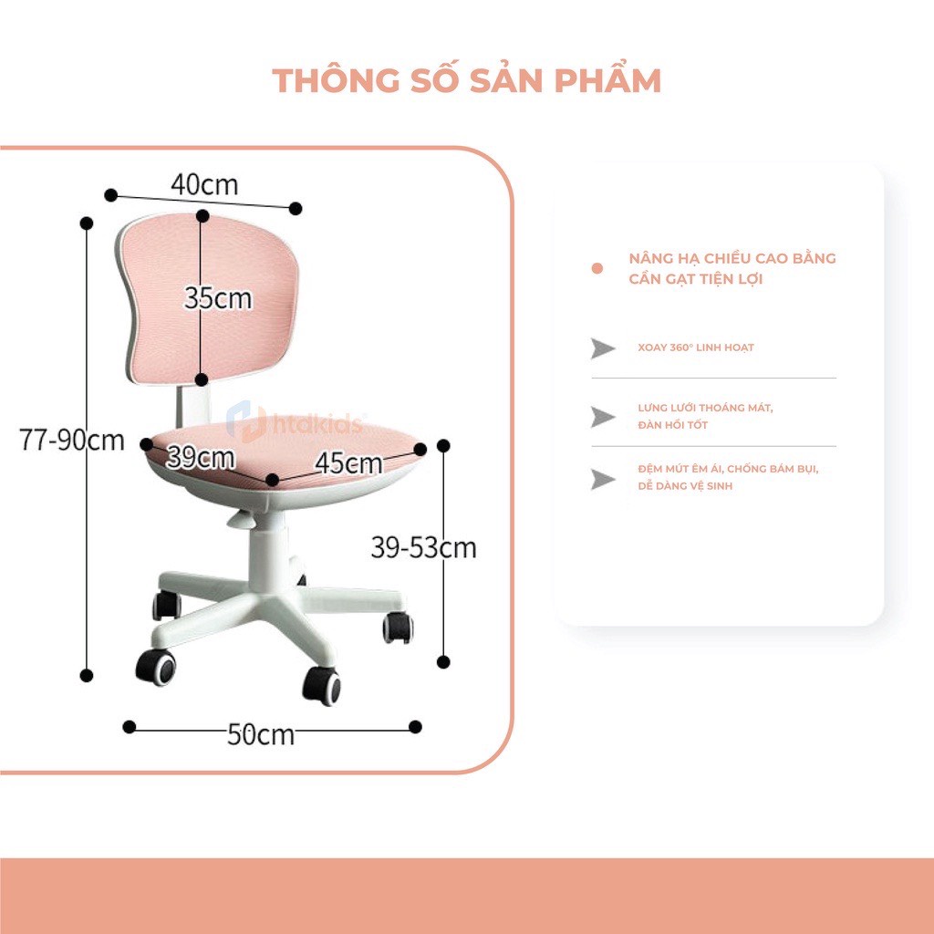 Ghế học sinh thông minh tăng giảm chiều cao có gác chân chuẩn tư thế siêu rẻ - HTDVN