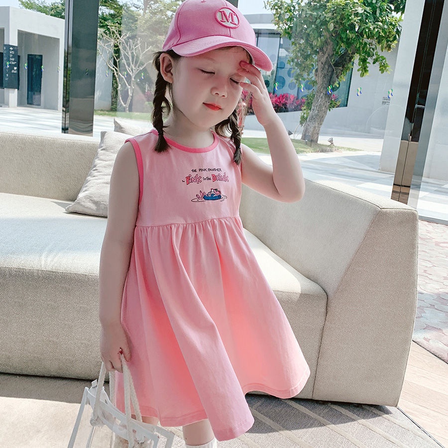 Đầm Không Tay In Hình Hoạt Hình Dễ Thương Thời Trang Mùa Hè Hàn Quốc 2023 Dành Cho Nữ