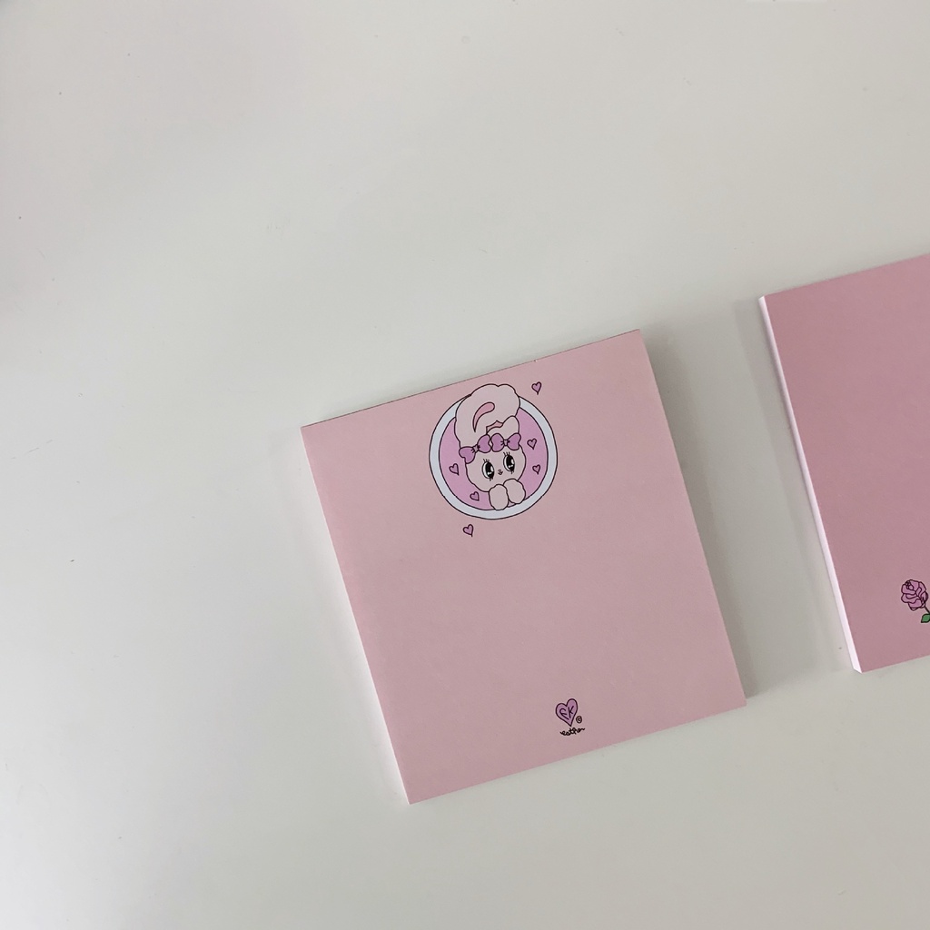 Giấy ghi chú màu hồng hình chú thỏ dễ thương đáng yêu