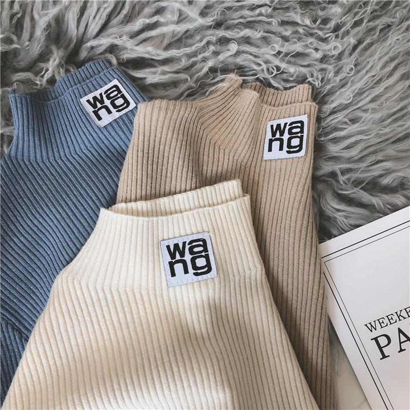 Áo dệt kim tay dài cổ lọ thời trang xinh xắn cho nữ