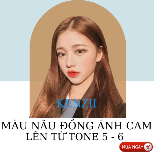 Thuốc Nhuộm Tóc Màu Nâu Đồng Ánh Cam 💝 Tặng Trợ Nhuộm 💝 Kenzii Lên Từ Tone Nâu 5 - 6 ( Thuốc Nhuộm Tóc Nâu )