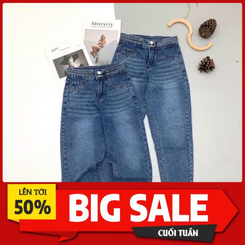 Quần jean bò baggy nữ cạp cao hàng Quảng Châu phong cách Hàn Quốc sành điệu style năm 2021