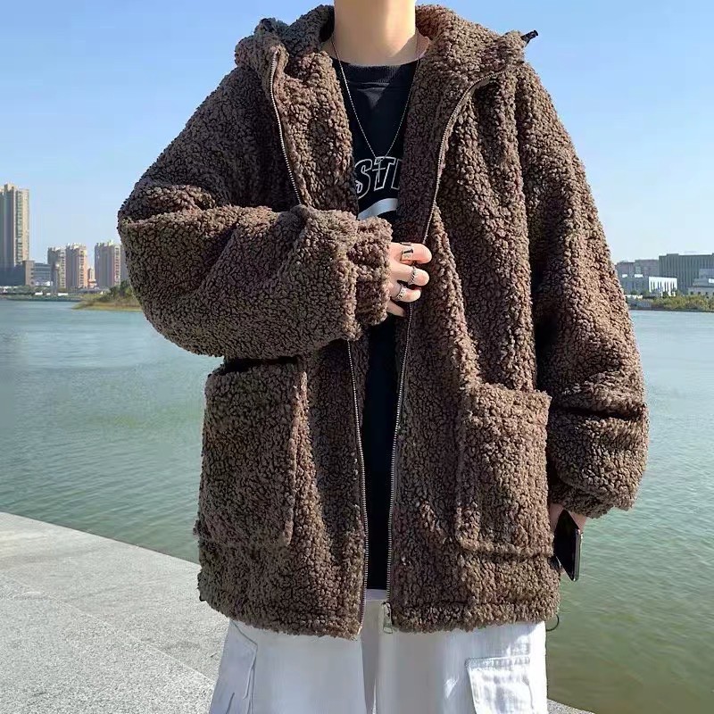 [Mã SKAMSALE06 giảm 10% TỐI ĐA 100K đơn 150K] Áo Khoác Len Lông Cừu Dày Dặn Thời Trang Mùa Đông Cho Nam Giới | BigBuy360 - bigbuy360.vn