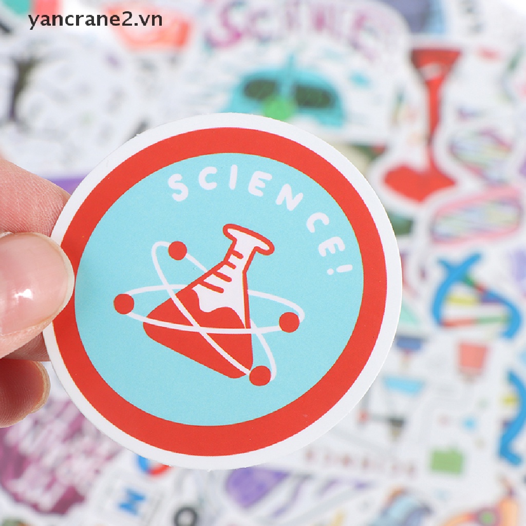 Set 100 Nhãn Dán Hóa Học Cho Laptop / Điện Thoại / Ván Trượt / Va Li