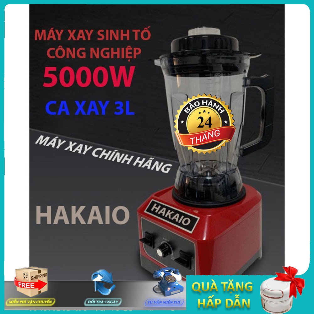 [FreeShip63k] Máy Xay Công Nghiệp Hakaio 5000W. BH 2 Năm. 100% Lõi Đồng, Xay Đá Tuyết, Xay Thịt Cá, Xay Sinh Tố Hoa Quả.