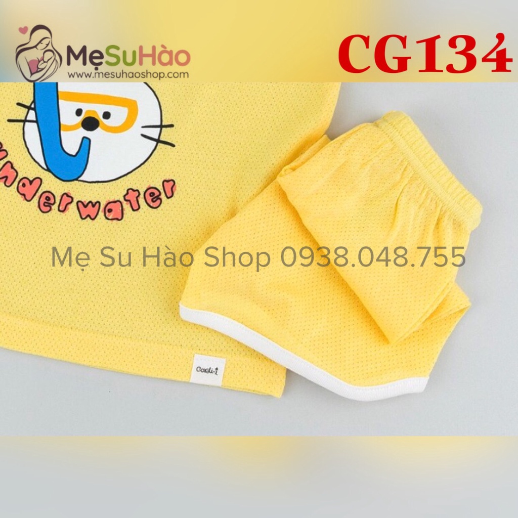 Bộ sát nách mẫu Thỏ Vàng Lặn rất xinh hãng Cordi_i , cotton 100%, mã CG134