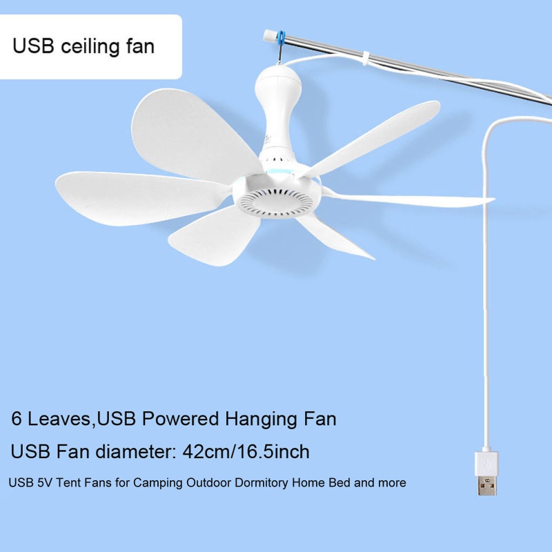 Quạt Trần Di Động 16 5inch Với 6 Cánh 5W USB Cho Văn Phòng / Phòng Ngủ