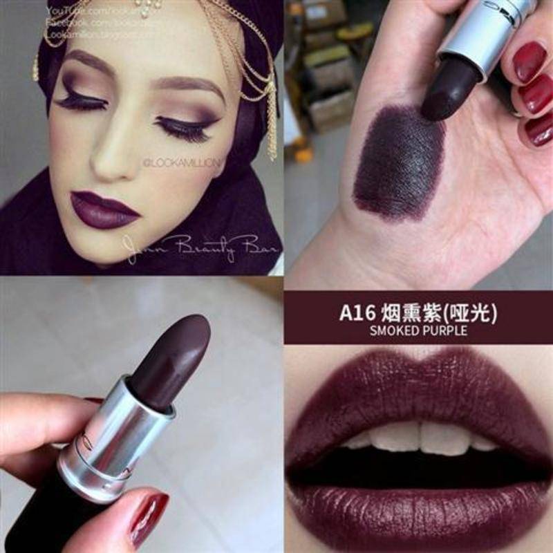 Son Lì Màu Đen Tím Khói Trang Điểm Lâu Trôi