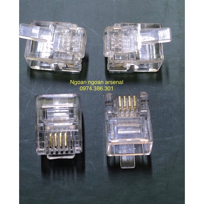 Hạt điện thoại 4 chân RJ11, 4 chân nhỏ RJ9, 6 chân RJ12 chân đồng