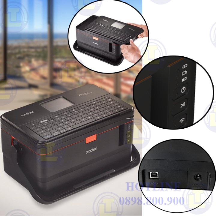 Máy in ống lồng đầu cốt và in nhãn đa lớp Brother PT-E850TKW (Tặng kèm 01 cuộn nhãn TZ2-9mm và 12mm)