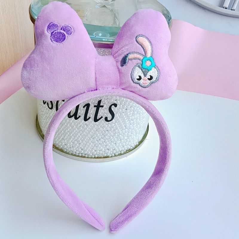 DISNEY Ag Băng Đô Trang Điểm / Trang Điểm Bằng Vải Bông Họa Tiết Hoạt Hình melody kuromi Cinnamon Stellalou Dễ Thương Dành Cho Bạn Nữ