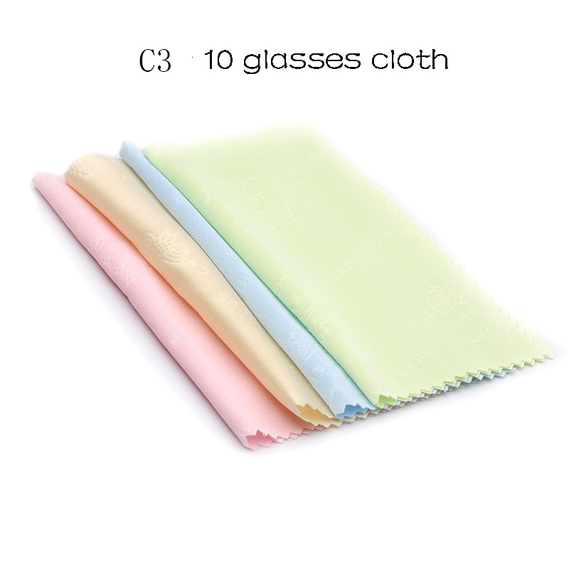 Set 10 Khăn Lau Mắt Kính / Tua Vít / Tua Vít Chất Liệu Vải Sợi Đen Chống Rơi