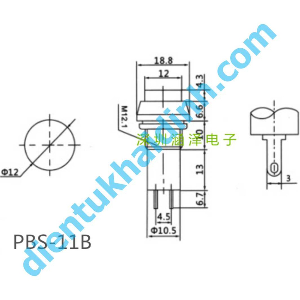 nút nhấn dạng ẤN GIỮ PBS-11A đỏ/vàng/xanh lá/đen (giá cho 5 cái) kde3894