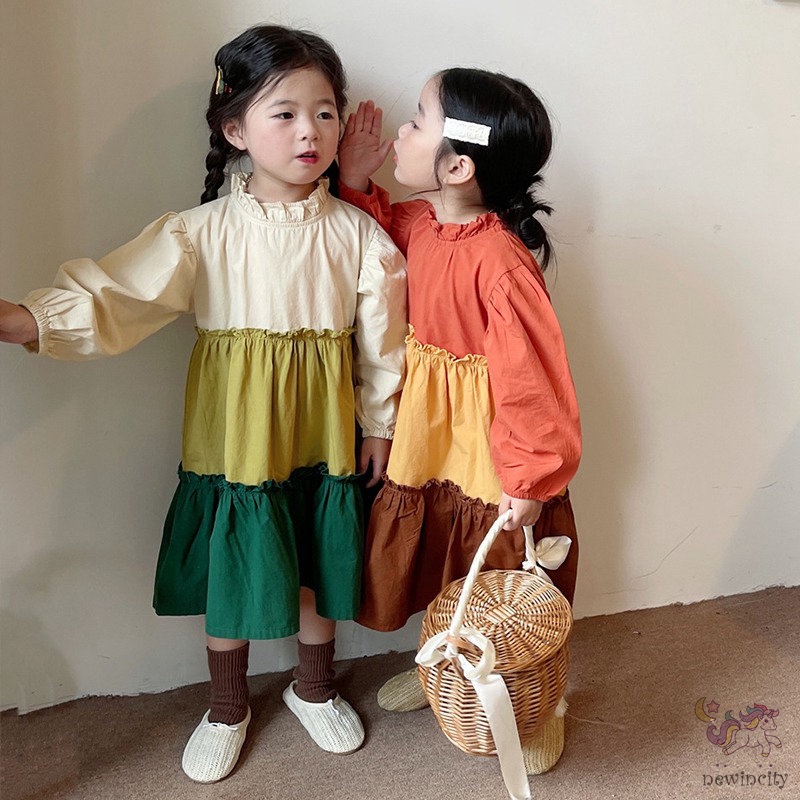 Đầm DàI Tay NhiềU MàU SắC Cho Bé GáI