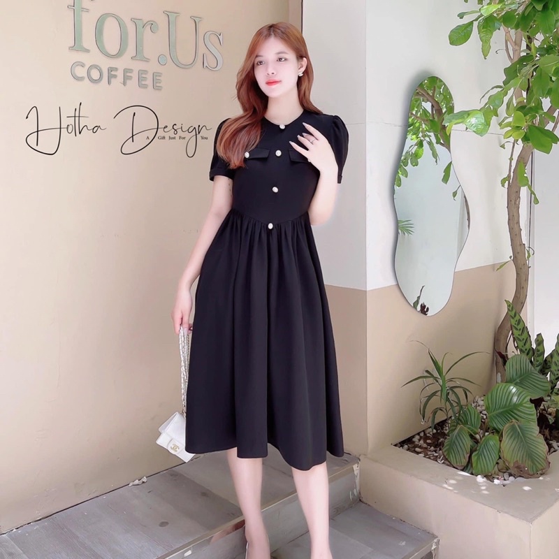 Váy dự tiệc thiết kế tay bồng dáng xoè bigsize 55-90kg ( bèo béo bigsize )