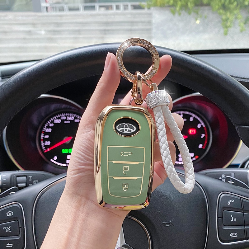 Vỏ TPU Đựng Chìa Khóa Điều Khiển Từ Xa Chống Mất Cho Xe Toyota Prius Camry Corolla C-HR CHR RAV4 Prado