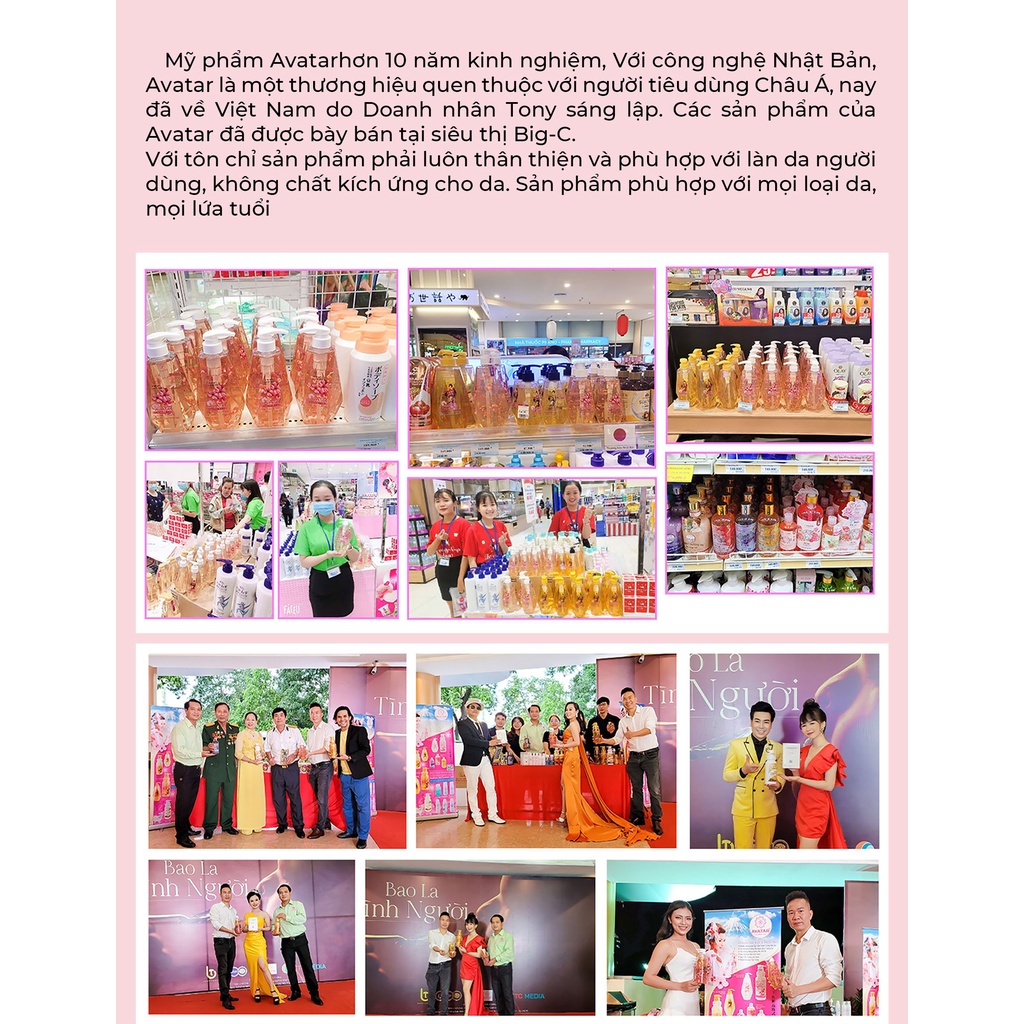 Sữa tắm nước hoa Nhật Bản cánh hoa Mộc Quế AVATAR  hương thơm quyến rũ 500ml