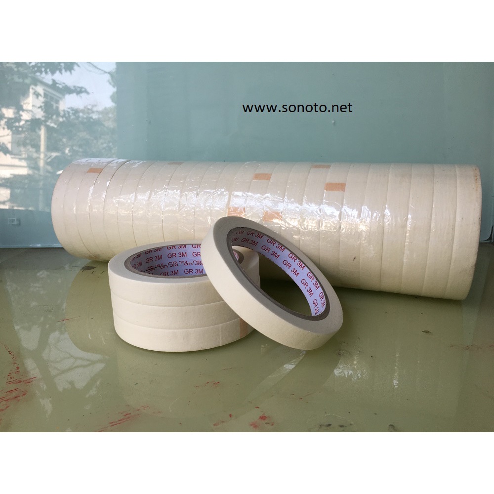 Combo 10 cuộn băng dính giấy dày,băng keo giấy 15mmx30Ya(28m)